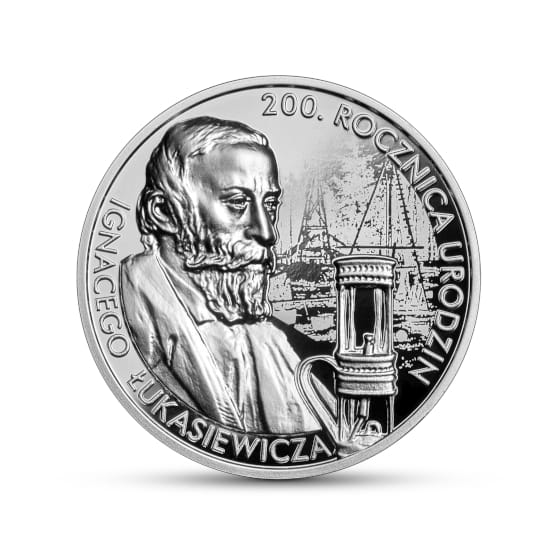 Moneta 10 zł 200. rocznica urodzin Ignacego Łukasiewicza