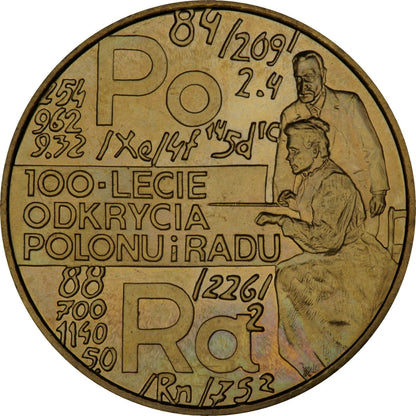 2 zł 100-lecie odkrycia radu i polonu