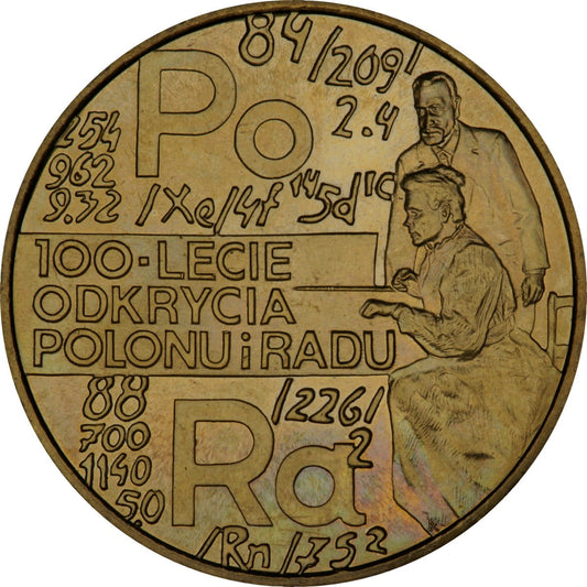 2 zł 100-lecie odkrycia radu i polonu