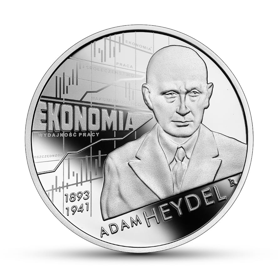 Moneta 10 zł Wielcy polscy ekonomiści – Adam Heydel
