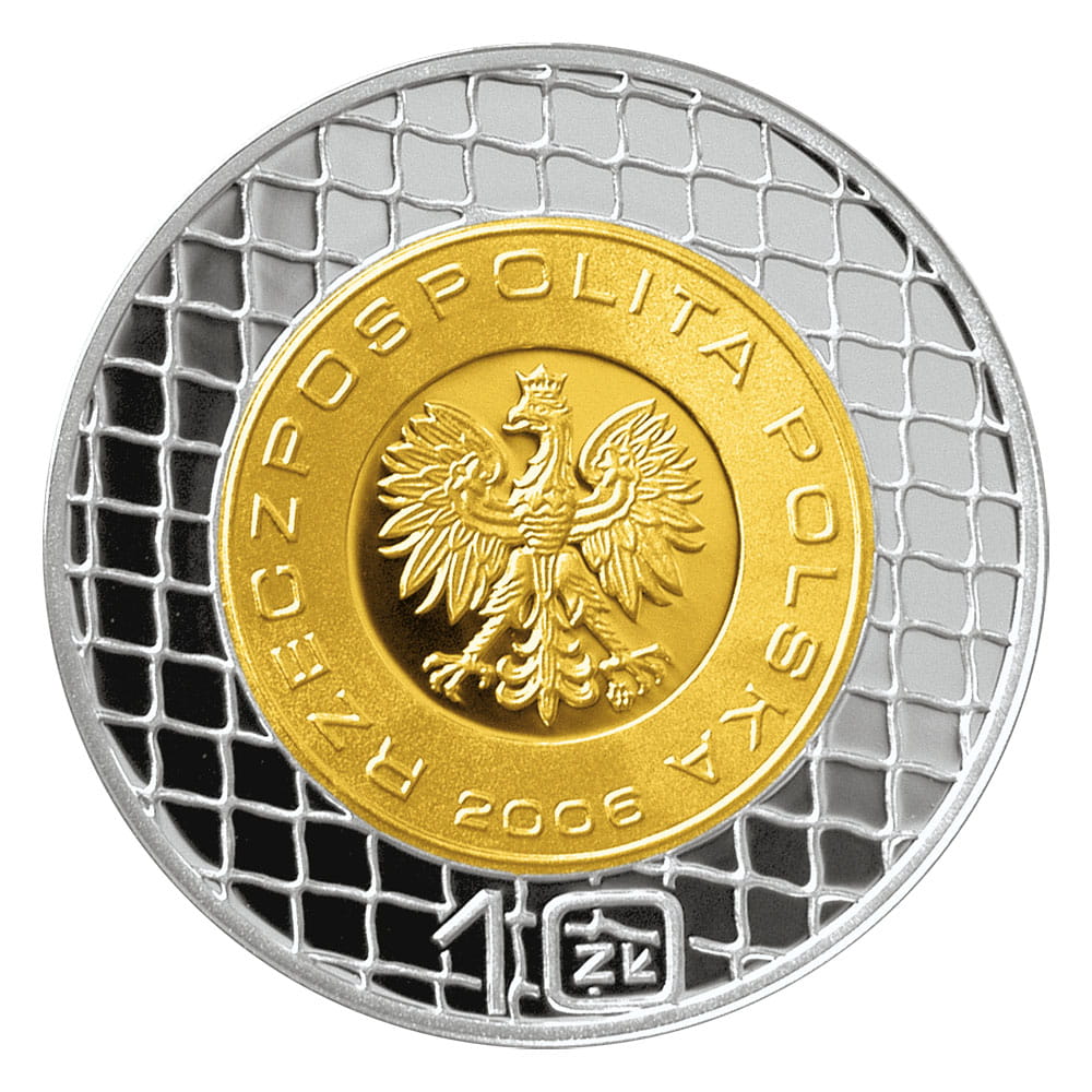 10 zł Mistrzostwa Świata w Piłce Nożnej: Niemcy 2006 (Ag+Au)