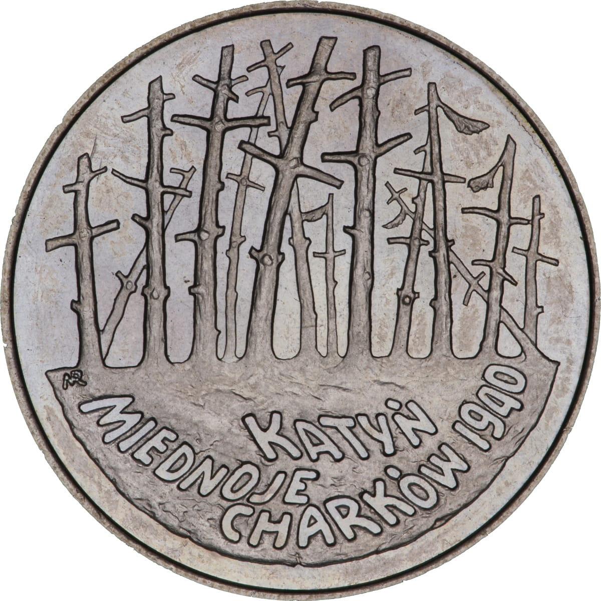Moneta 2 zł Katyń, Miednoje, Charków 1940