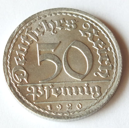 50 Pfenig 1920 - mennicze