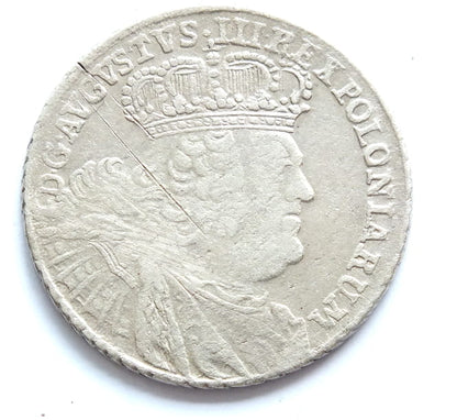 8 groszy August III 1753 (bez EC) - rzadka
