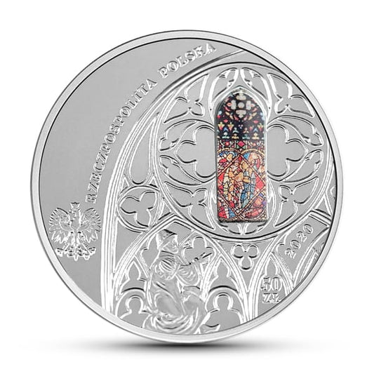 Moneta 50 zł 700-lecie konsekracji kościoła Mariackiego w Krakowie