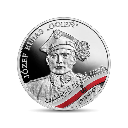 Moneta 10 zł Wyklęci przez komunistów żołnierze niezłomni – Józef Kuraś „Ogień”