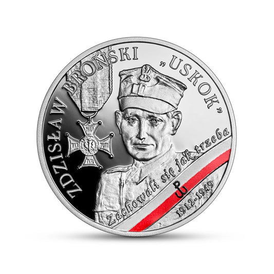 Moneta 10 zł Wyklęci przez komunistów żołnierze niezłomni – Zdzisław Broński „Uskok”