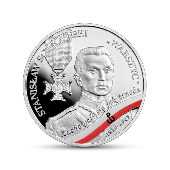 Moneta 10 zł Wyklęci przez komunistów żołnierze niezłomni – Stanisław Sojczyński „Warszyc”